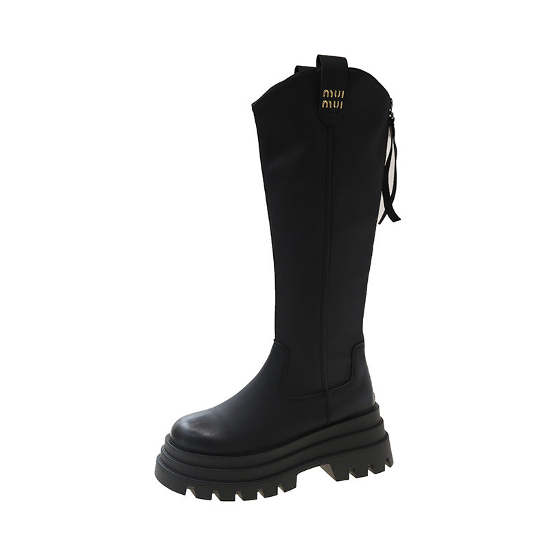Thick-Soled Over-The-Knee Boots for Women, New Retro Fashion Leather Boots, Elegant Popular Street Fashion Boots, Knight Boots