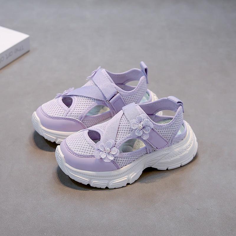 Mesh Breathable Girls' Hem Sandals Spring and Summer 2025 New Children's Shoes sneaker Lightweight Girls' Universal