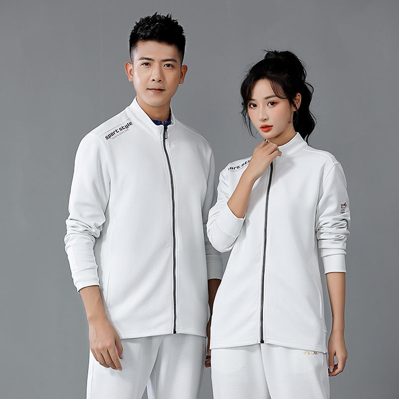 New Badminton Uniform Jacket Black and White Suit Men's and Women's Long-Sleeved Volleyball Uniform Table Tennis Uniform Competition Training Uniform