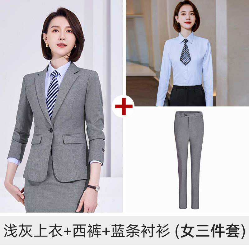 Men's and women's high-end business suit suit civil servant interview formal suit teacher business wear overalls customization