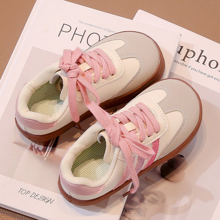 Children's Sports Shoes 2026 Spring and Autumn New Model Boys' Sneakers Breathable White Casual Shoes Kids' German Training Shoes