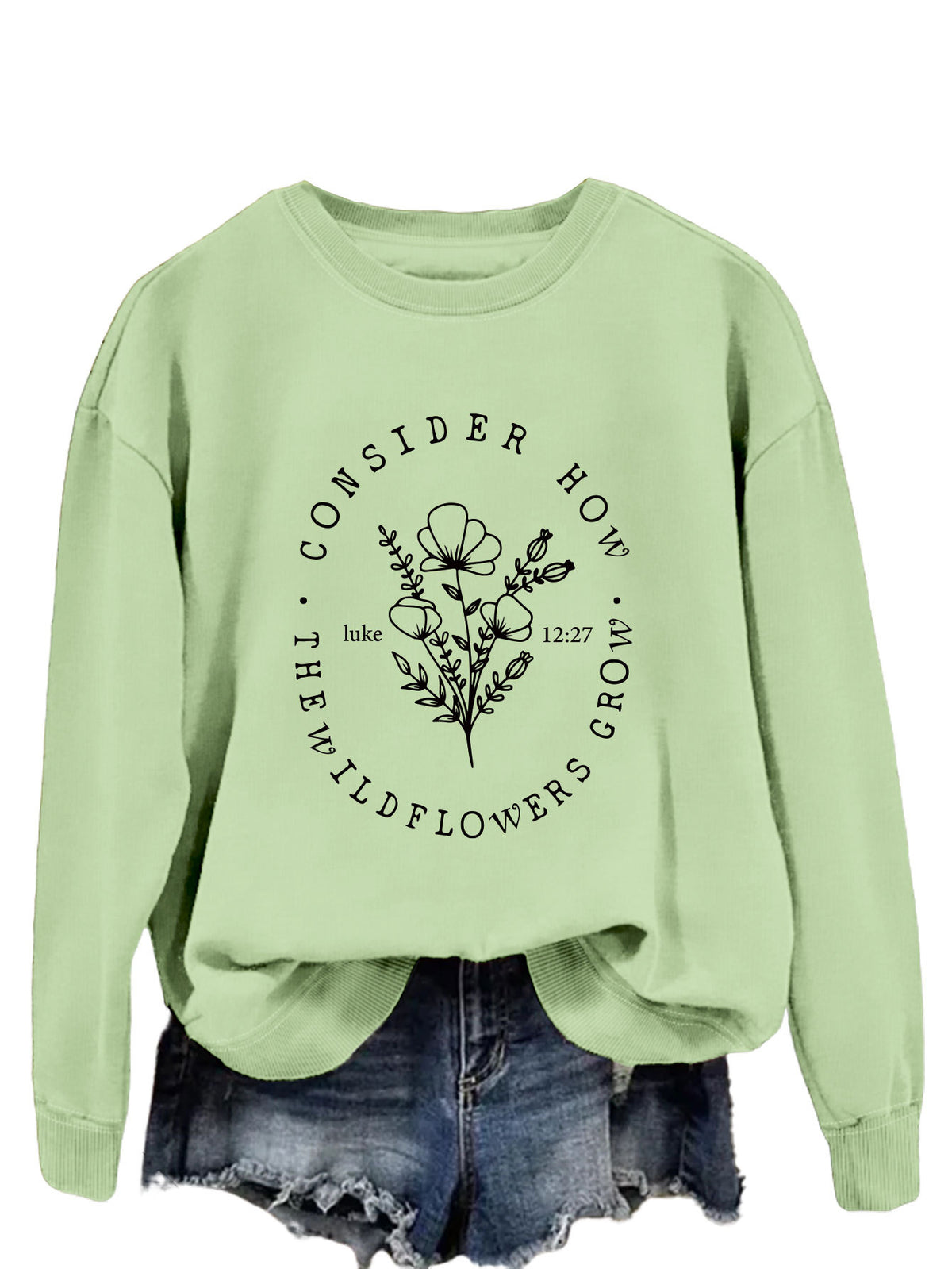 Amazon Fashion Top Consider How the Wildflowers Plaid Pullover Women's Sweatshirt New Style
