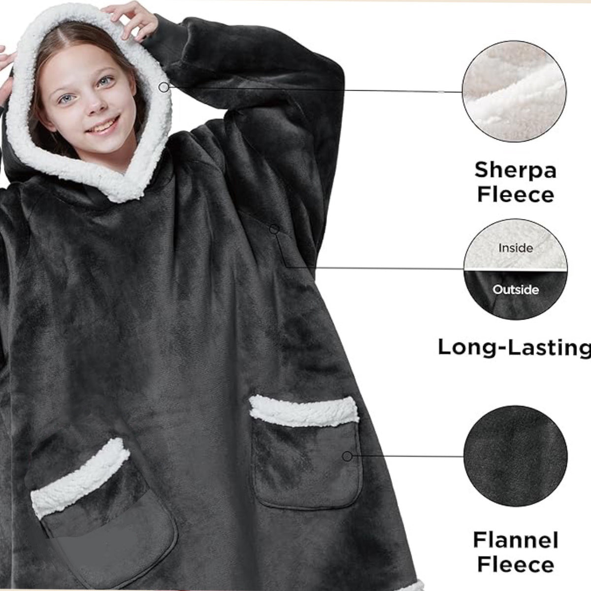Women's Long-Sleeve Flannel Pajamas, Home Wear, Tv-Friendly, Double Pockets, Can Be Worn Outside, Casual Style, Pullover, Round Neck, Simple and Casual