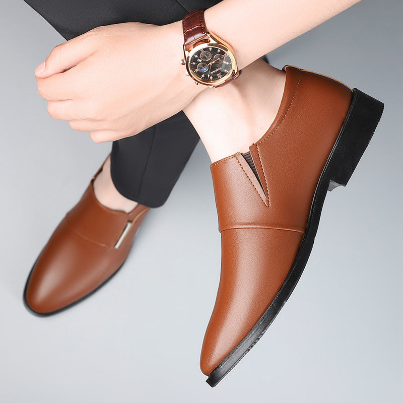 2026 Autumn and Winter New Men's Leather Shoes British Style Soft-Soled Men's Casual Shoes Business Formal Shoes Groom's Wedding Shoes
