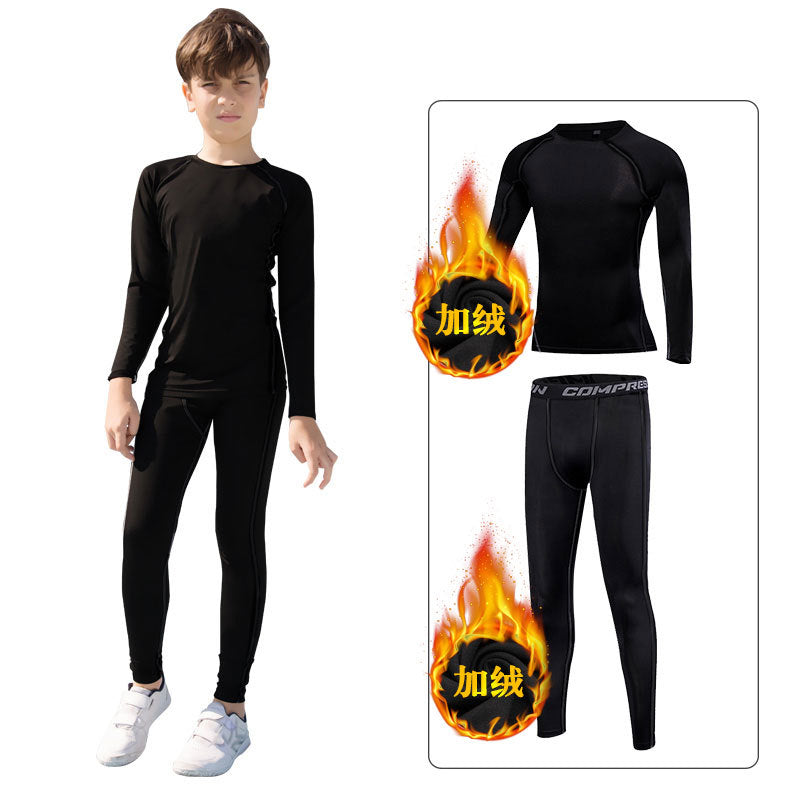 Children's Basketball Suit Warm Tights Training Bottoming Boys Sportswear Children's Quick-Drying Sports Suit