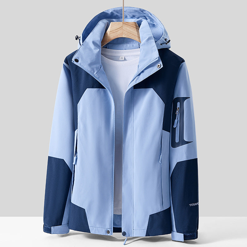 Outdoor Jacket Men's Winter Velvet Short-Sleeved Thickeneded Spring & Fall Windproof Waterproof Breathable Jacket Mountaineering Jacket