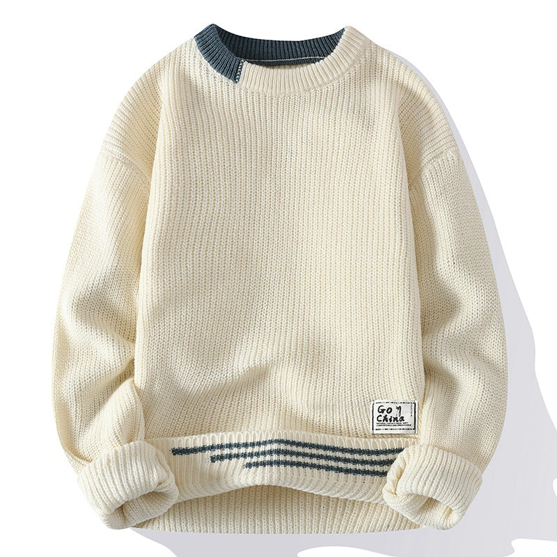 2024 autumn and winter new sweater boys Korean trend sweater base shirt casual round neck sweater men's wholesale