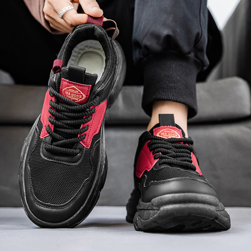 2025 Autumn New Men's Sneakers Thick-Soled Casual Running Shoes for Teenagers and Students Trendy Shoes Men's Wholesale