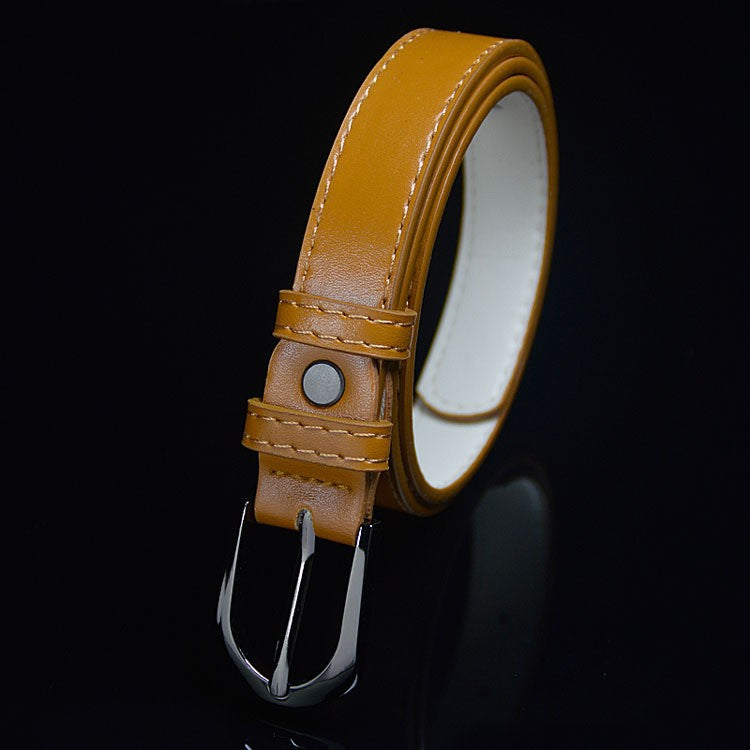 Trendy New Fashion Simple Versatile Children's Decorative Smooth Buckle Belt with Lychee Pattern, Wholesale from Manufacturer