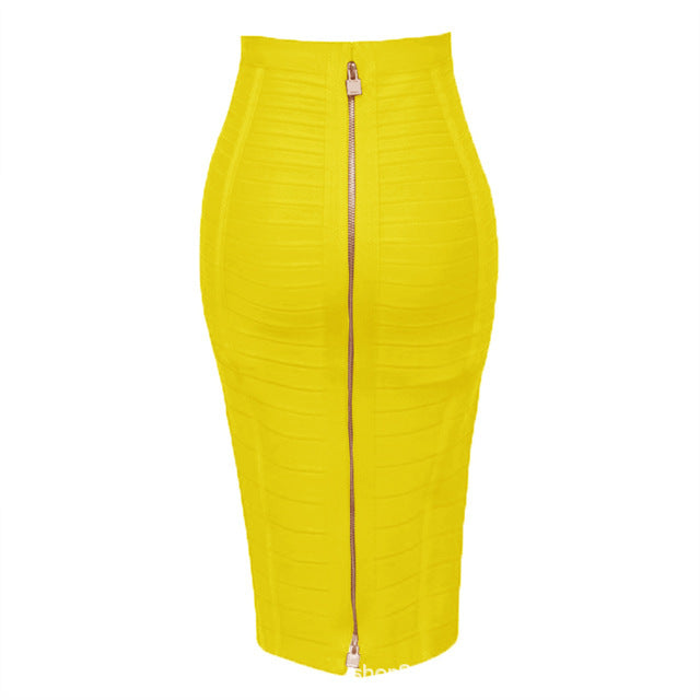 Bandage Skirt Stripesd Zipper Double-Open Sexy High-Waist Hip Skirt Skirt