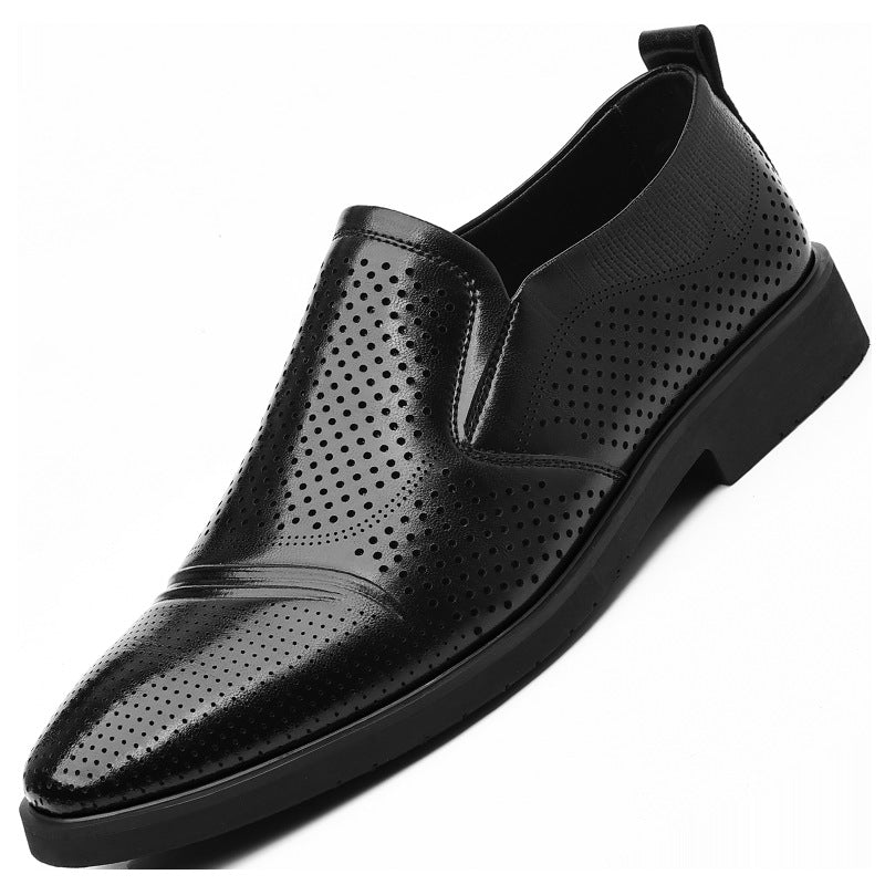 Men's Leather Shoes Summer Cut Out New Men's Shoes Casual Fashion Soft Sole Formal Shoes Business Shoes Sj2503-1