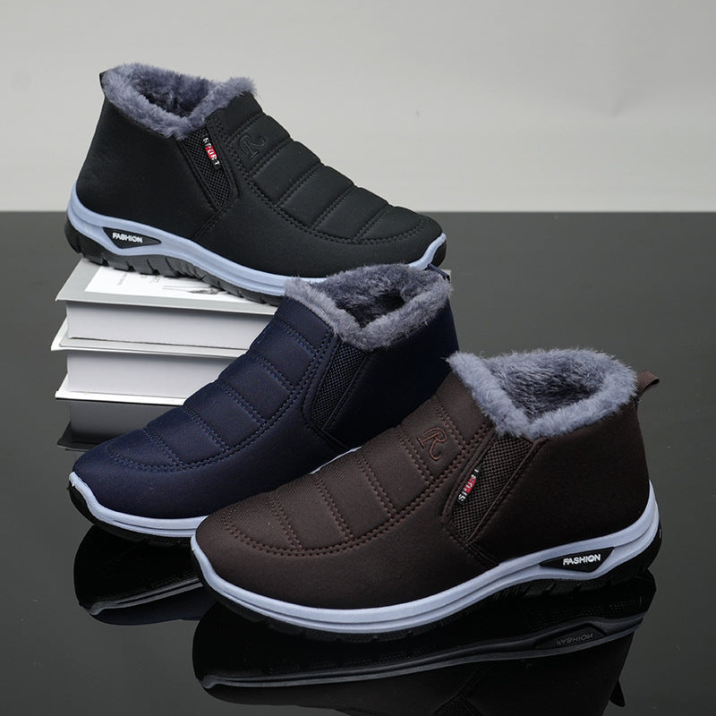 Winter New Cotton Boots Thickened Warm Boots Waterproof Non-slip Snow Boots for Men and Women Middle-aged Old Beijing Cotton Boots