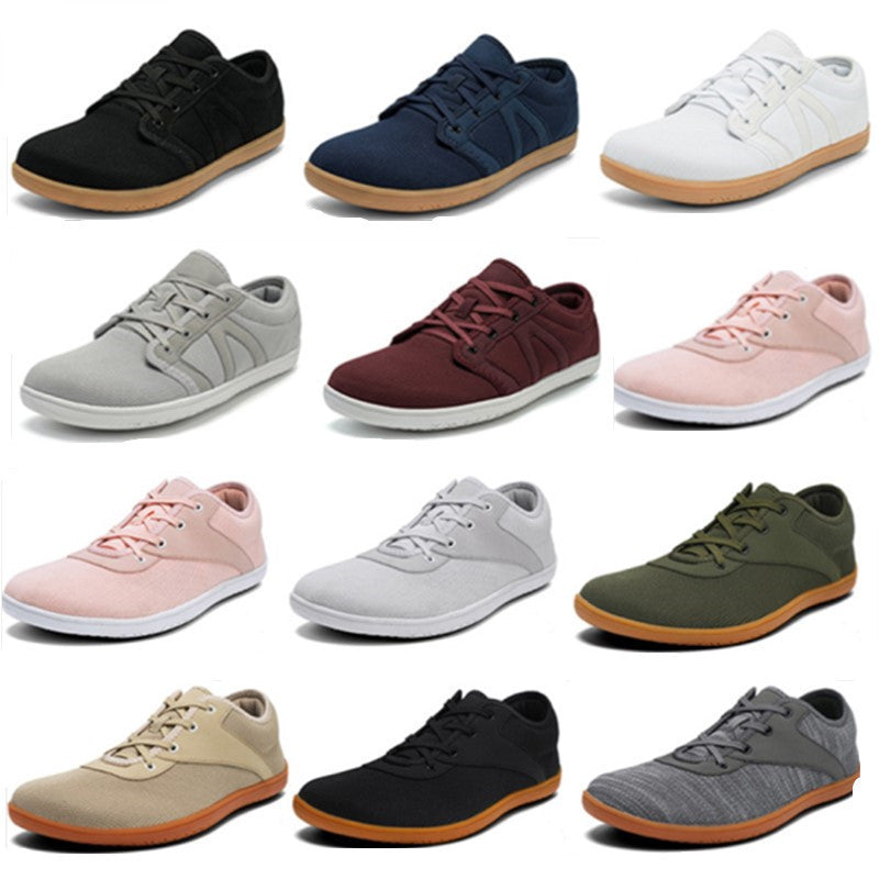 Factory Outlet Flying Woven Wide Shoe Last Barefoot Shoes Soft Sole Non-slip Indoor Fitness Shoes Couple Flat Foot Sports Casual Shoes