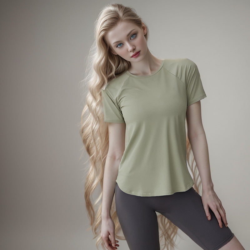 Sports Tops for Women, Loose-Fitting Running and Fitness Clothes, Short-Sleeved T-Shirts, Pilates and Yoga Clothes, Quick-Drying and Comfortable to Wear Outside