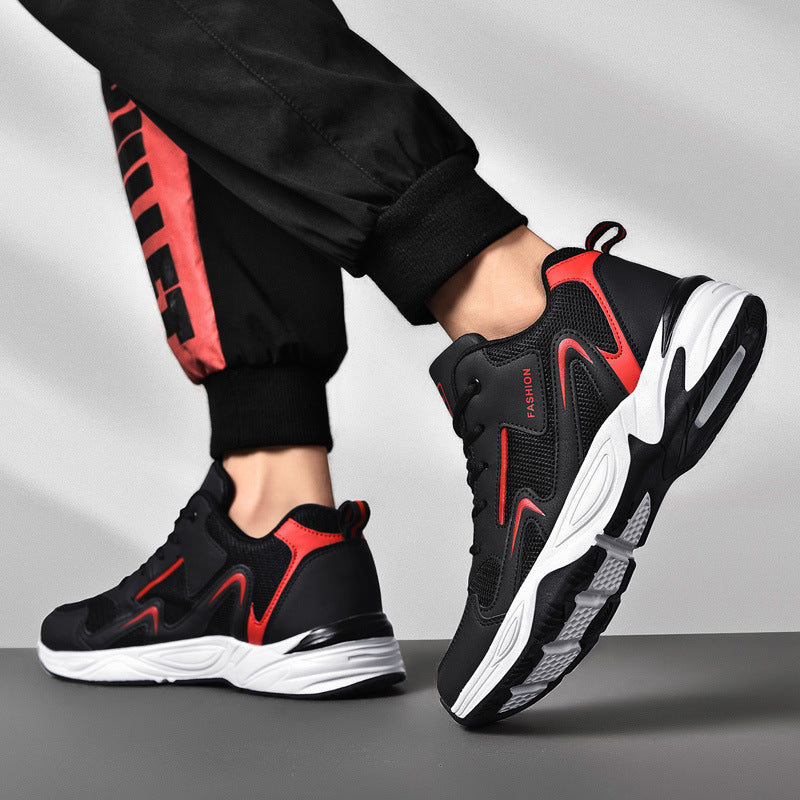 Breathable Mesh Sneakers Trendy Men's Shoes Size 47-48 Dad Shoes White Versatile Men's Sneakers