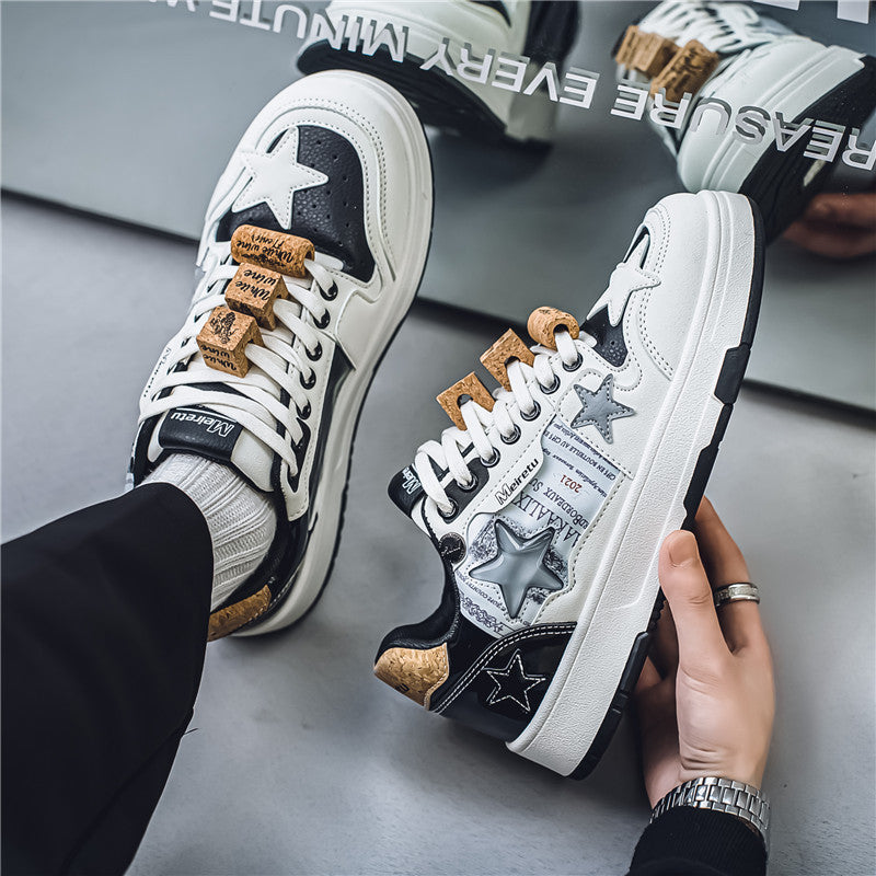 Meiretu Star Shoes Original Couple Shoes Men's and Women's Summer Versatile White Shoes 2025 New Men's and Women's Sneakers 982