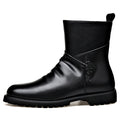 Winter Velvet Warm Boots Men's High-Top British Side Zipper Large Size Short Boots Business Formal Chelsea Boots
