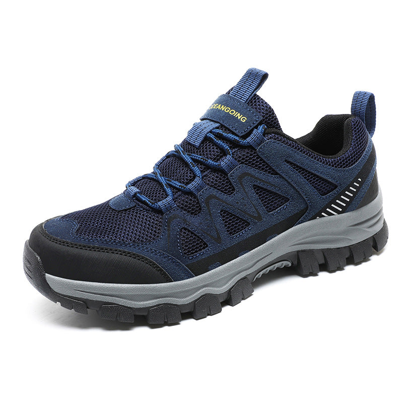 Summer Men's Shoes Breathable Mesh Outdoor Casual Low-top Hiking Mountaineering Sneakers Non-slip Wear-resistant Mesh Shoes Men's Spring