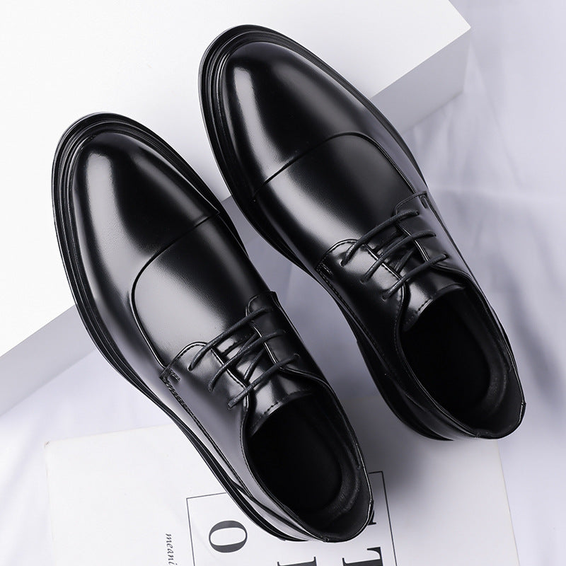Men's Large Size Leather Shoes for Export, 2026 Autumn New Model, Men's Lace-Up Business Formal Casual Shoes, Pre-Wedding Groomsmen Shoes