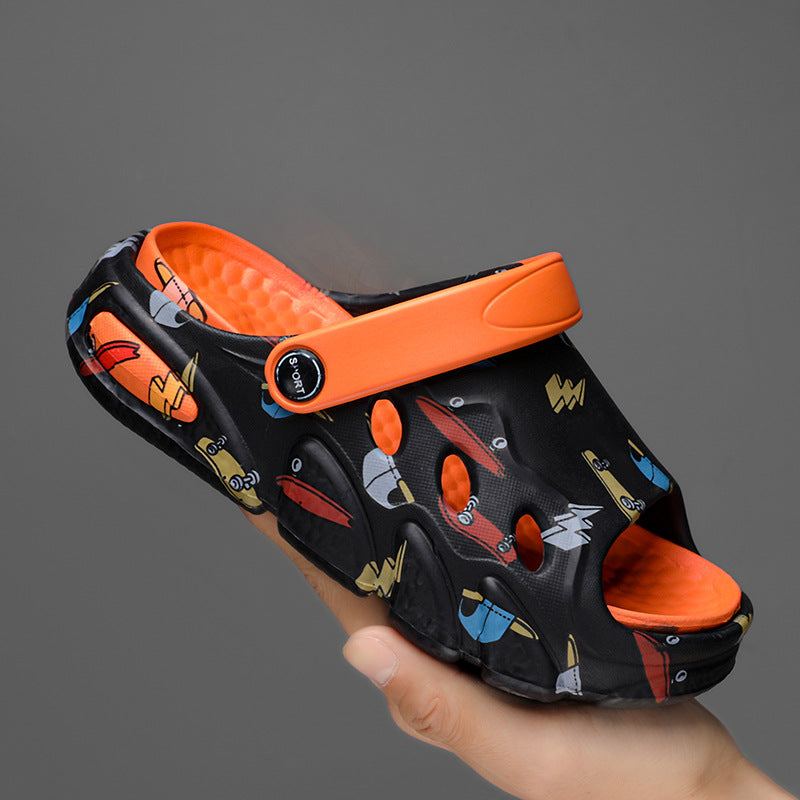 Children's Sandals for Boys and Girls, New Summer Flip-Flops, Soft-Soled Home Hot Style Outer Wear Two-Wear Sandals for Small and Medium-Sized Kidsren and Girls