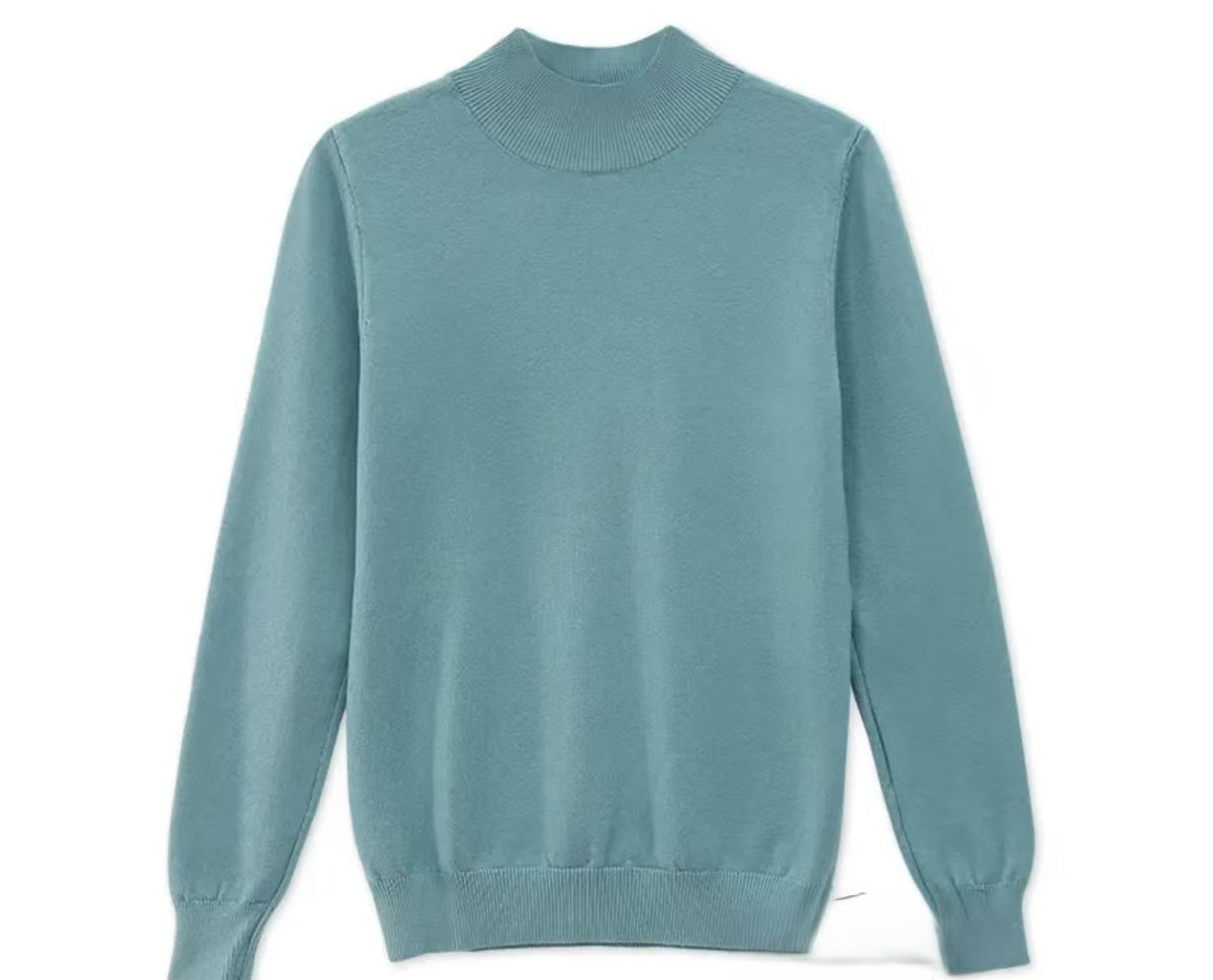 Autumn and Winter New Sweater Women's Half-turtleneck Long-sleeved Women's Top Loose Slimming All-match Sweater Pullover Sweater