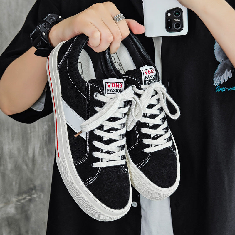 Spring and Autumn Retro Couple's Sneakers New Breathable Canvas Shoes Men's Trendy Casual Shoes Men's Skateboard Shoes Men's - Clear