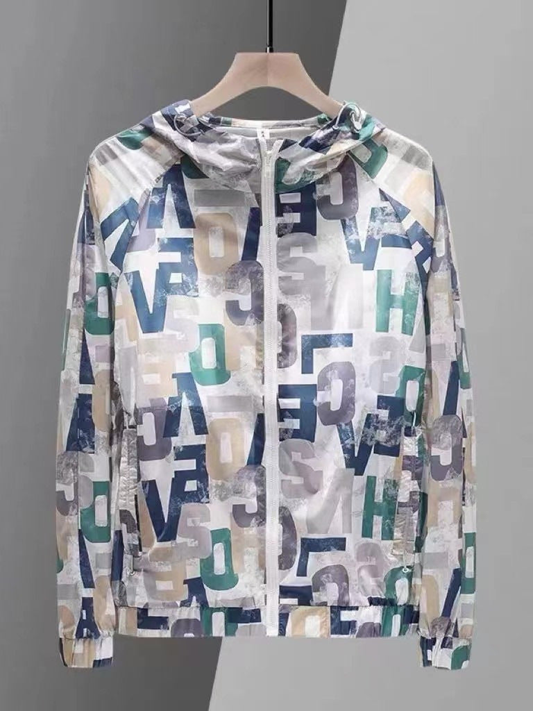 2024 New Printed Sunscreen Clothing Men's Summer Anti-UV Ice Silk Lightweight Breathable Outdoor Quick-drying Fishing Suit