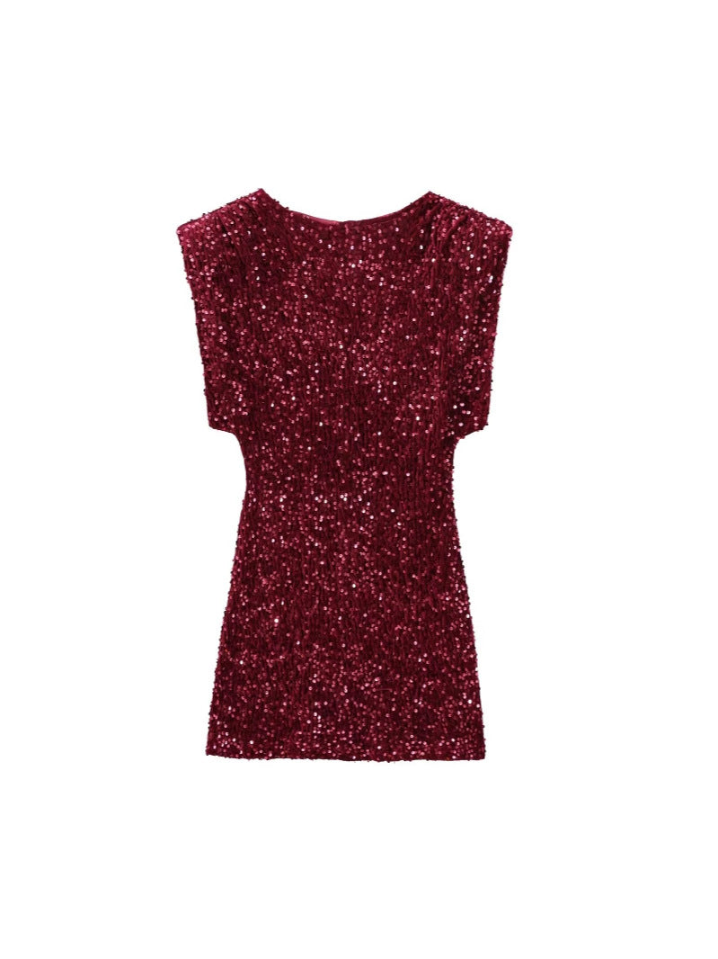 Cross-Border European and American Style Sequin Velvet Dress 9565976 Fairy Spirit