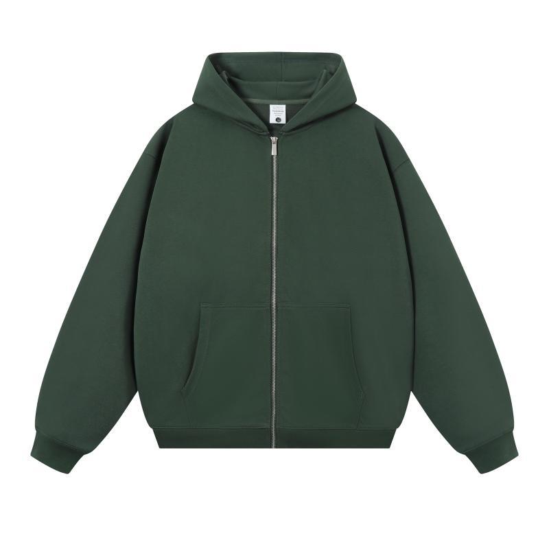 Trendy Brand Heavyweight 400g Terry Crewneck Sweatshirt Couple Pullover Autumn and Winter Thickened Coat Solid Color Loose Unisex Top