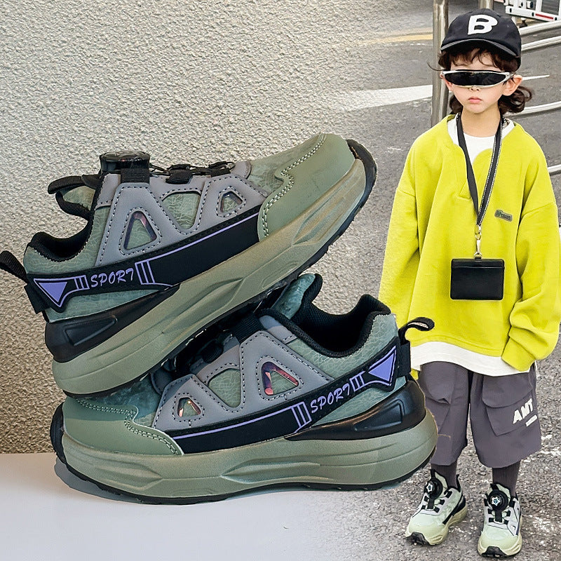 Boys' Shoes 2025 Spring & Fall New Kidsren's Sports Shoes for Middle and Large Kidsren Breathable Running Shoes Soft Sole Lightweight Sports Shoes for Women