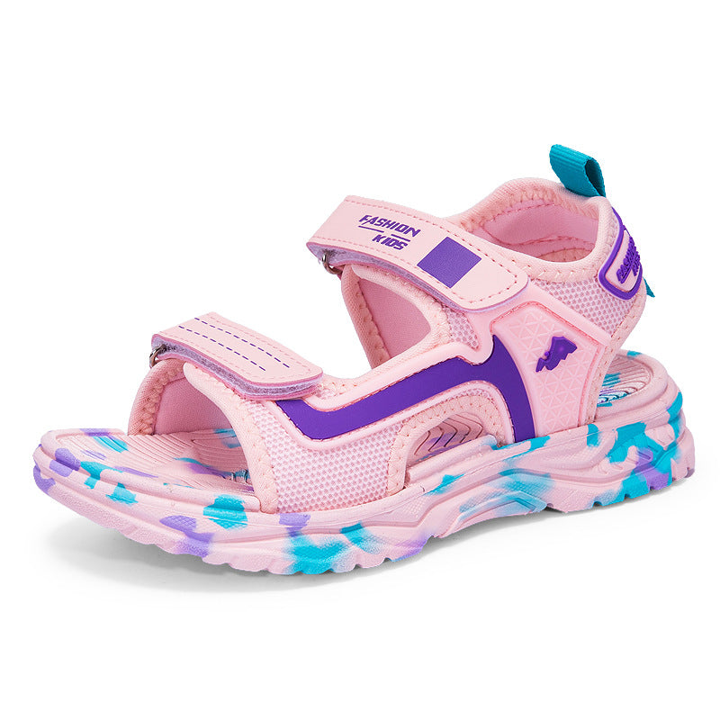 Wholesale children's shoes summer new large children's non-slip soft sole open toe beach shoes primary school students outdoor sandals cross-border