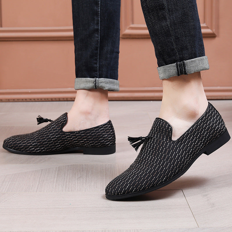 Cross-Border Men's Shoes, Men's Breathable Slip-On Loafers, Casual Shoes, Men's Leather Shoes, Men's Summer Non-Smelly Shoes, European and American Style