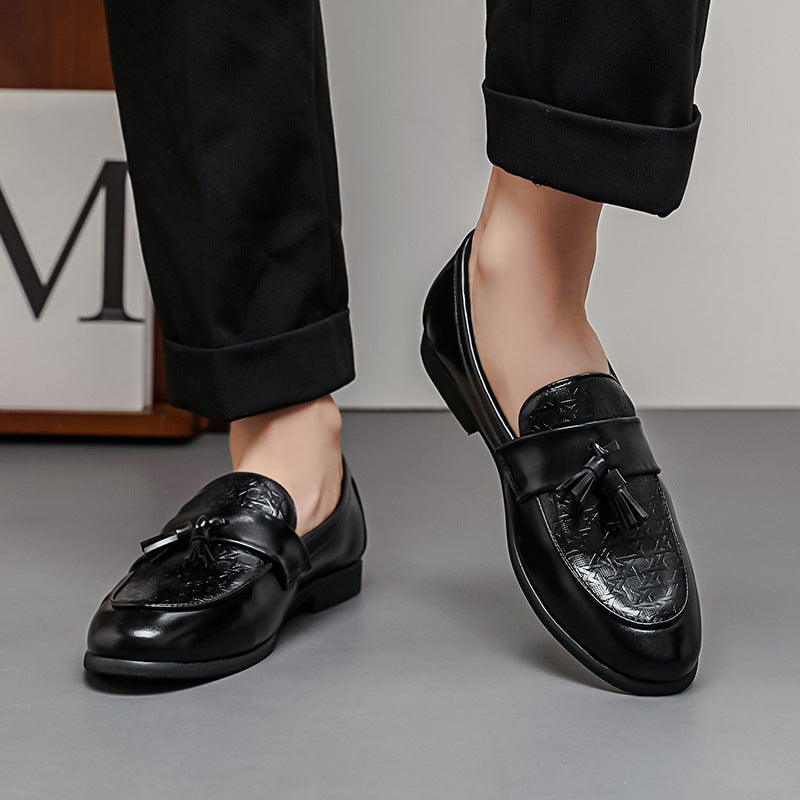 Men's Loafers Cross-border plus size New Style Leather Shoes Fashion British Men's Business Tassel Leather Shoes Slip-on Leather Shoes