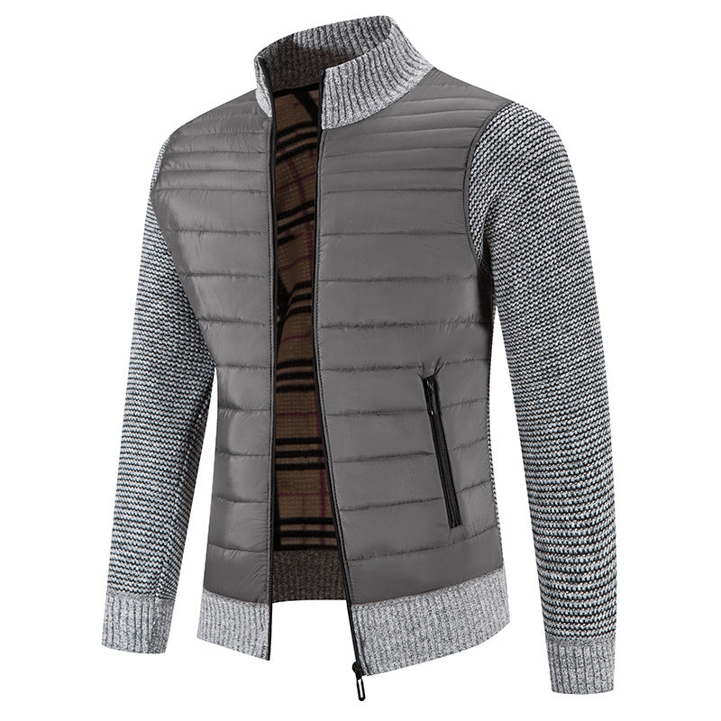 2022 New Style Collar Stitching Fashionable Casual Youth Zipper Cardigan Long-sleeved Slim-fit Men's Sweater Sweater