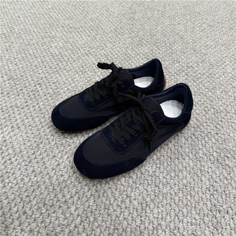 Women's Casual Flat Shoes 2025 Summer New Versatile Color-Blocking Sports Lace-Up Sneakers Women's Shoes