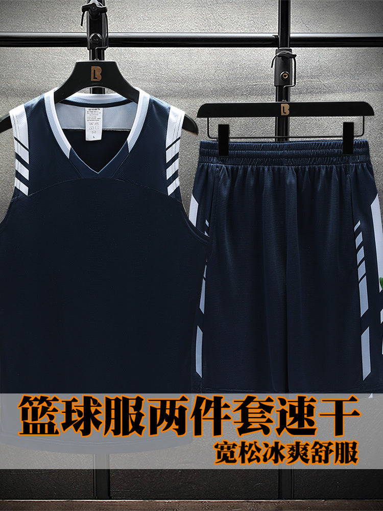 American Basketball Uniform Suit Narrow Shoulder Training Vest Printed Picture Men's Sportswear Wholesale Youth Game Team Uniform