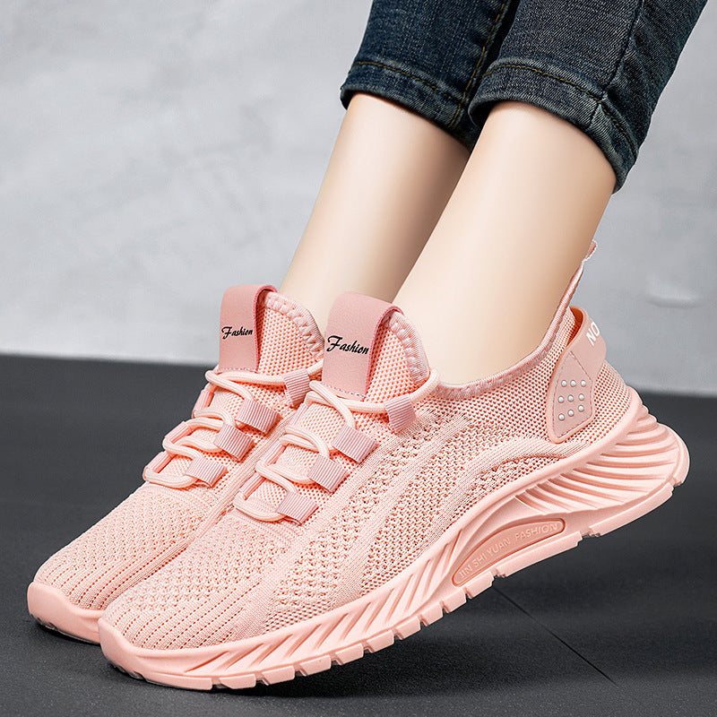 Women's Shoes 2026 Summer New Style Couple's Fashion Sports Casual Shoes Cross-Border Shoes Breathable Fly-Knit Running Shoes