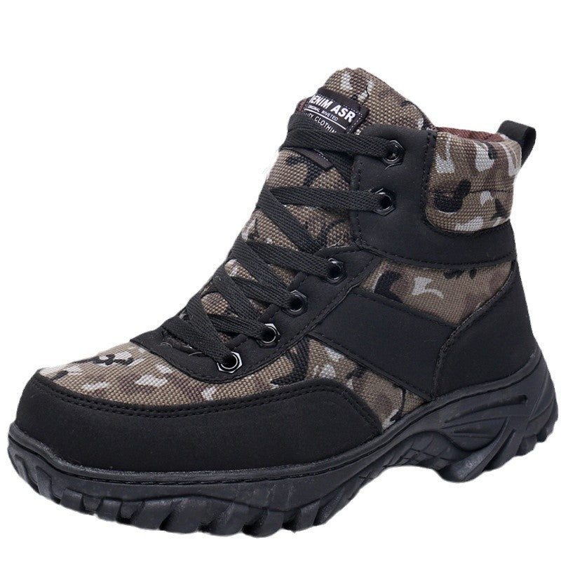 Foreign Trade Northeast Cotton Shoes, Thickened Snow Boots, Outdoor Fleece-Lined Men's High-Top Non-Slip Wear-Resistant Warm Snow Boots