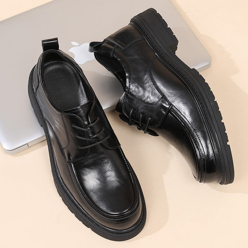 New Men's Shoes 2026 Spring New Style Genuine Leather Derby Shoes Men's Business Formal Leather Shoes Wedding Shoes Groom's Shoes