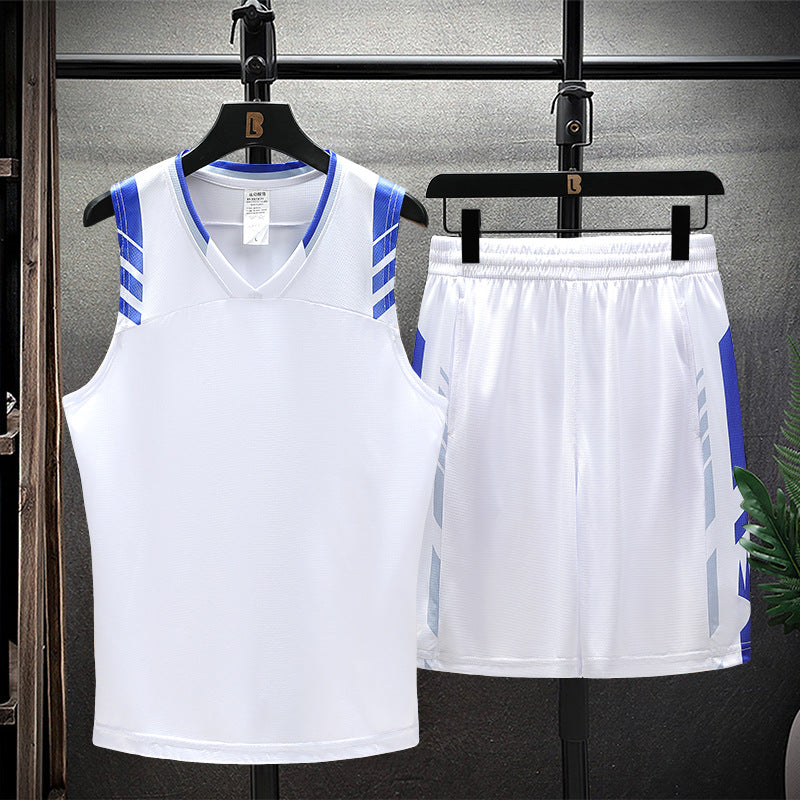 American Basketball Uniform Suit Narrow Shoulder Training Vest Printed Picture Men's Sportswear Wholesale Youth Game Team Uniform