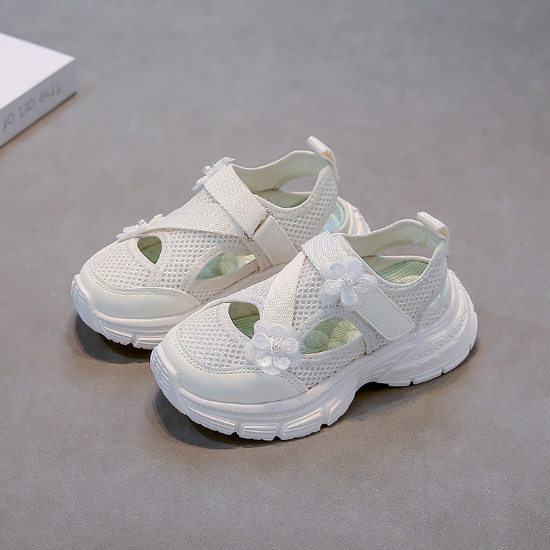 Mesh Breathable Girls' Hem Sandals Spring and Summer 2025 New Children's Shoes sneaker Lightweight Girls' Universal