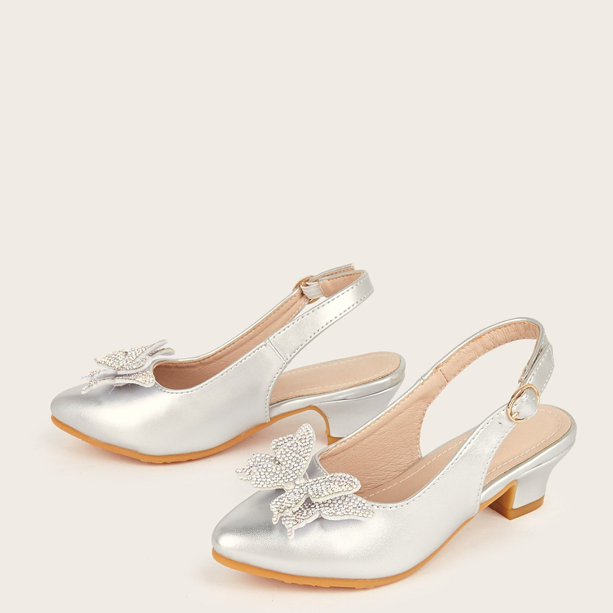 2026 New Shoes for Children Aged 7-12, Girls' Sandals with Bow, Pointed Toe, High-Heeled Kidsren's Flats, Kidsren's Shoes