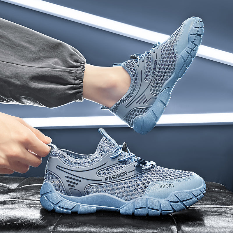 Sandals Men's 2024 New Summer Outfit Beach Shoes Hollow Breathable Running Sports Wading Mesh Shoes