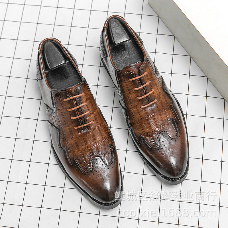 Hairstylist Leather Shoes Men's Large Size Business Formal Casual Shoes Men's British Style Groom's Wedding Shoes Suit Men's Shoes