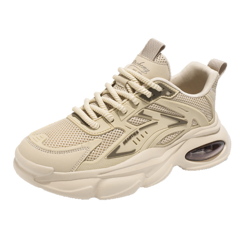 Summer New Breathable Men's Shoes Trendy Versatile Thick-Soled Sneakers Casual Running Dad Shoes