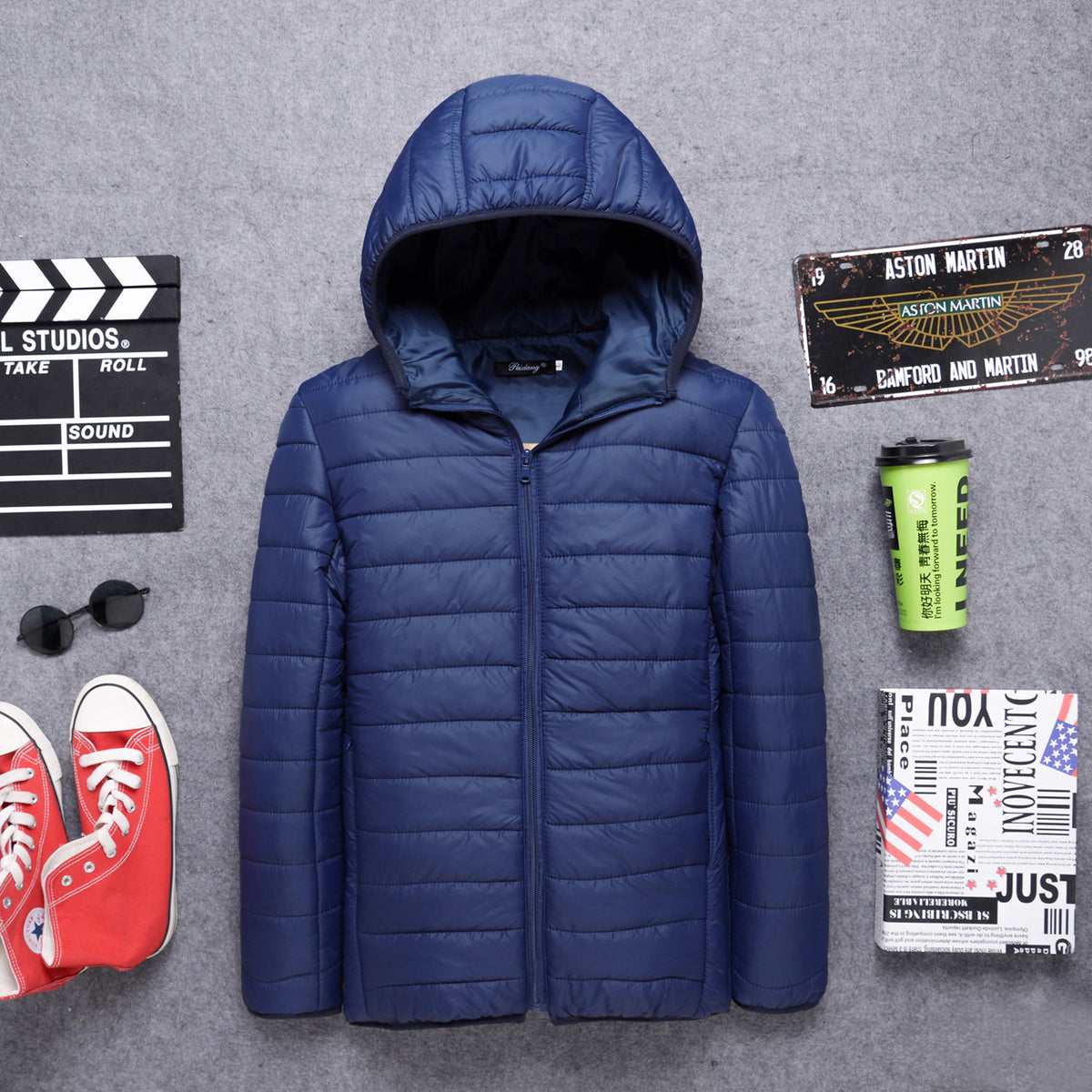2522 New Model Mainly Features Men's Hooded down Cotton Jackets, Youth Large Size Casual Winter Coats, Lightweight Cotton-Padded Jackets