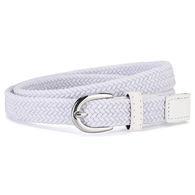 Children's Canvas Belt Unisex Military Training Pants Belt Women's Fashion Elastic Elastic Woven Lazy Belt