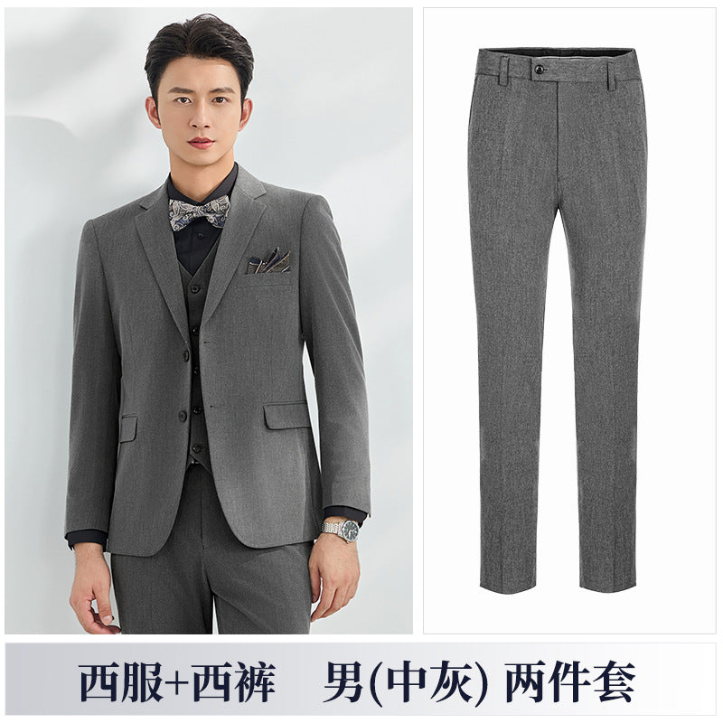Men's Formal Three-Piece Business Suit, Groom and Best Man Suit, Wedding Dress, Autumn and Winter New Suit, Formal Suit