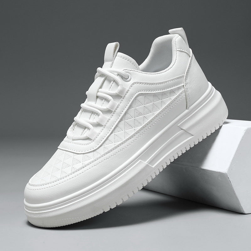 Spring Men's Shoes New Breathable White Shoes Men's Korean-style Trendy All-match Thick-soled Sports Casual Sneakers Trendy Shoes