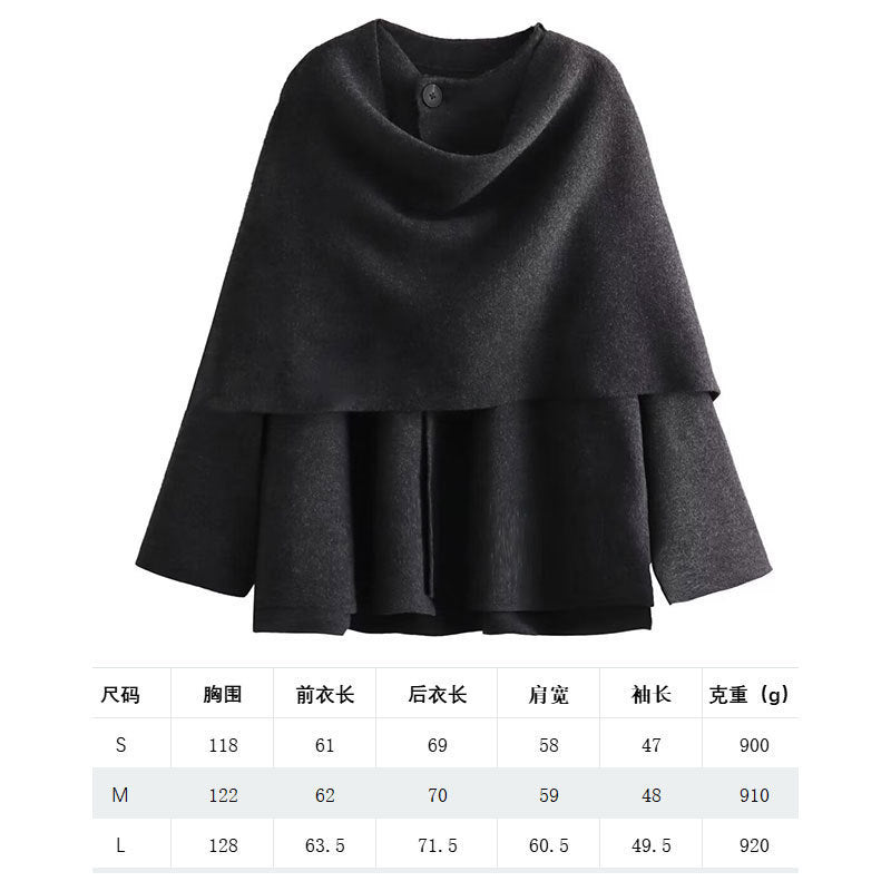 Scarf Knitted New Women's Autumn Cross-Border Outwear Jacket Loose Asymmetrical European and American Style Women